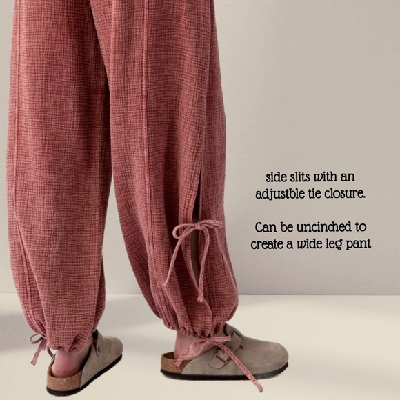 📌 EASEL Lace Trim, Side Slits W/ Self-Ties, Lightweight Mineral Wash Soft Cotton - Picture 6 of 16